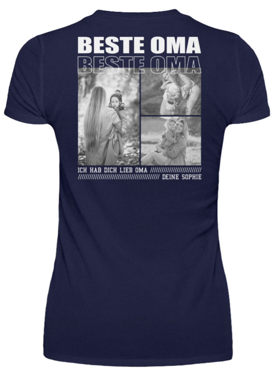 Damen T-Shirt – Beste Oma pers. - Backprint