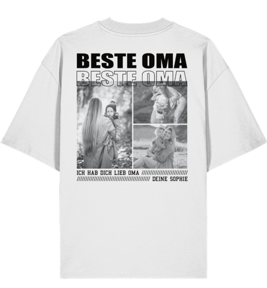 Oversized T-Shirt – Beste Oma pers. - Backprint
