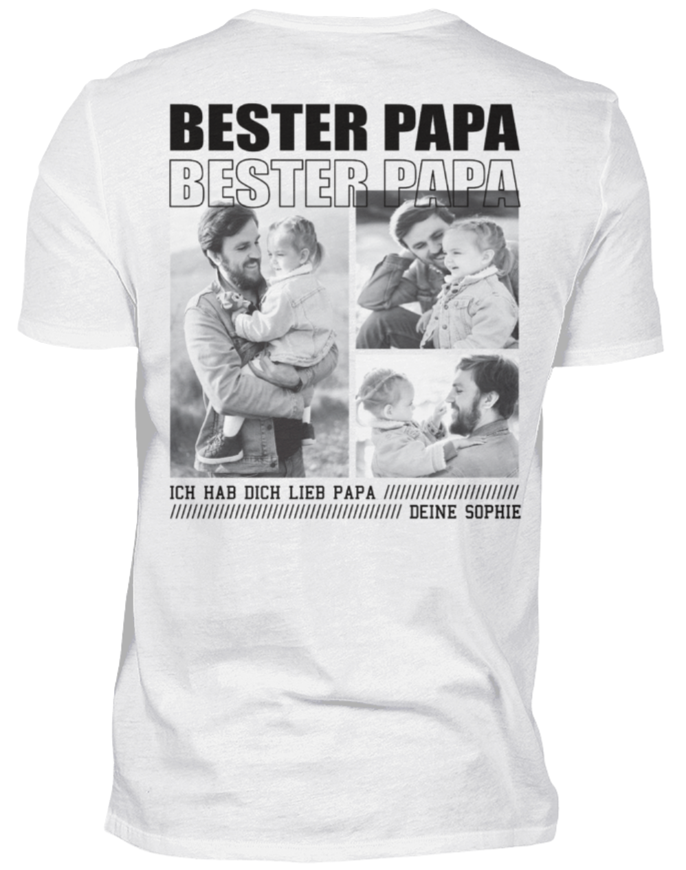 Bester Papa personalisiert - T-Shirt - Backprint