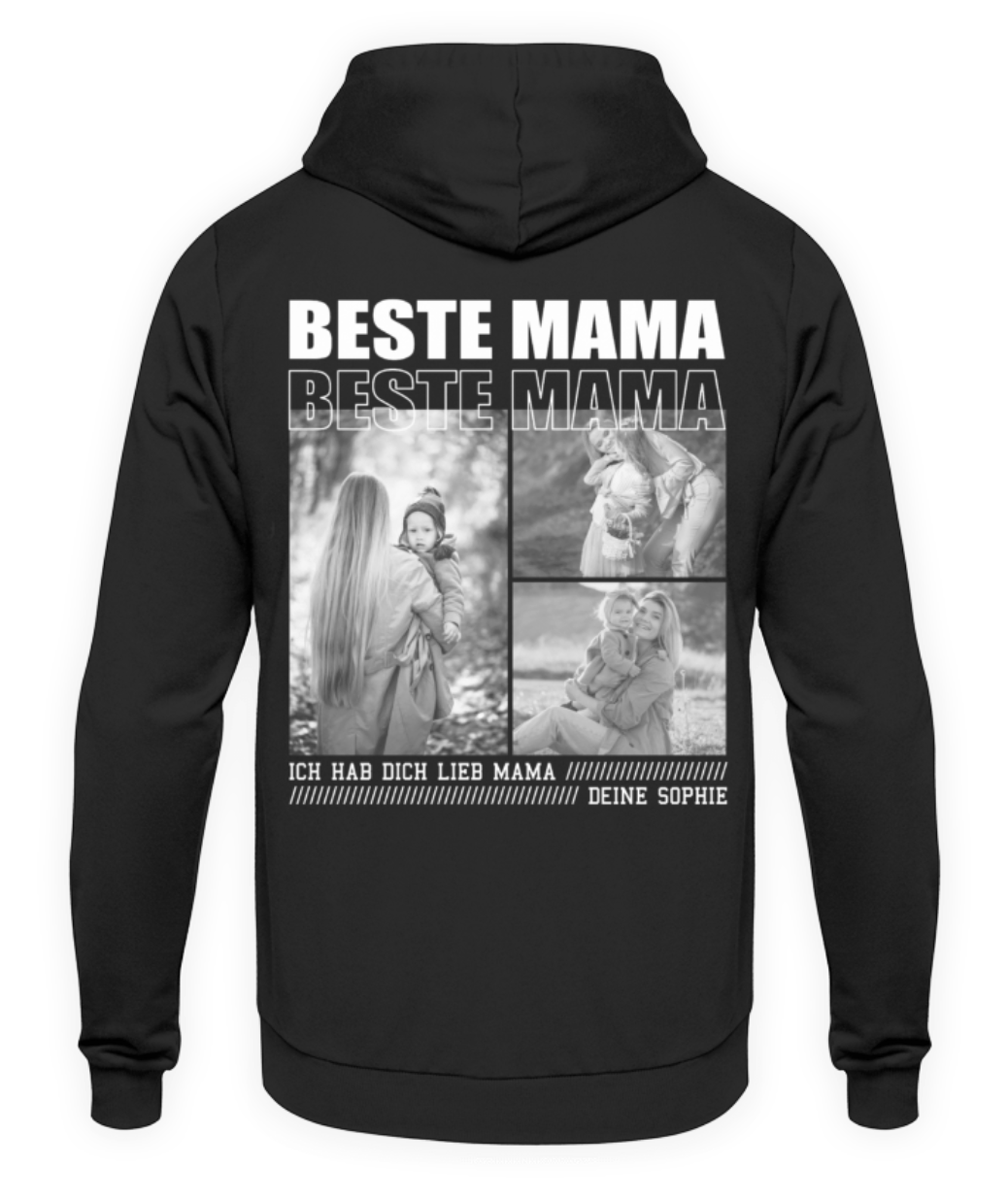 Beste Mama personalisiert - Unisex Hoodie - Backprint
