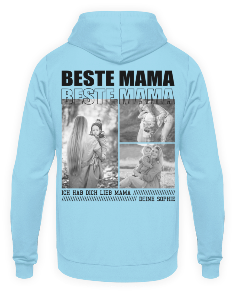 Beste Mama personalisiert - Unisex Hoodie - Backprint