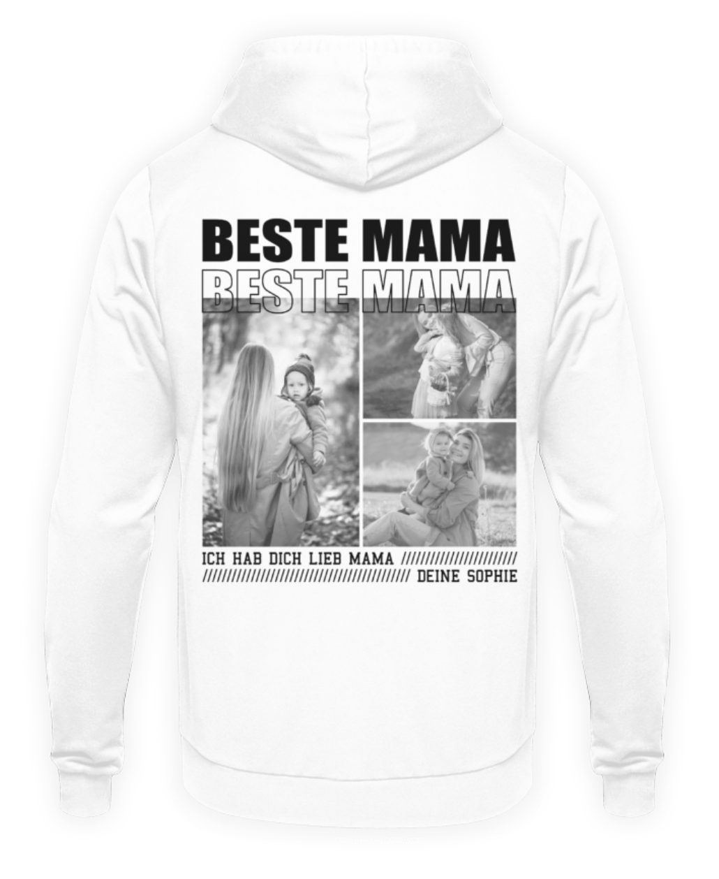 Beste Mama personalisiert - Unisex Hoodie - Backprint