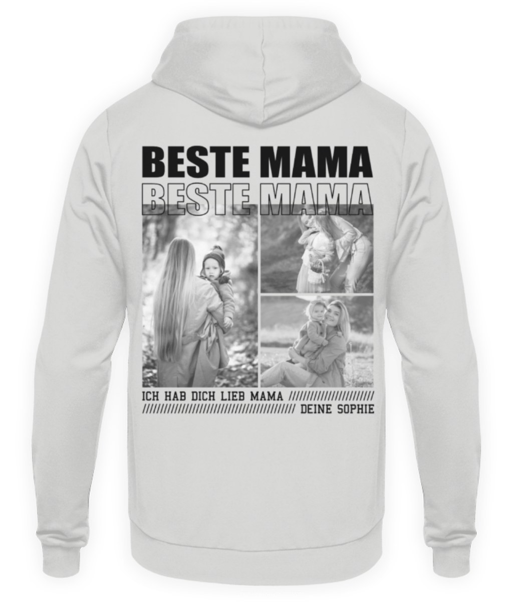 Beste Mama personalisiert - Unisex Hoodie - Backprint