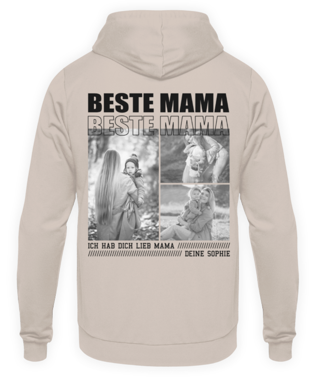 Beste Mama personalisiert - Unisex Hoodie - Backprint