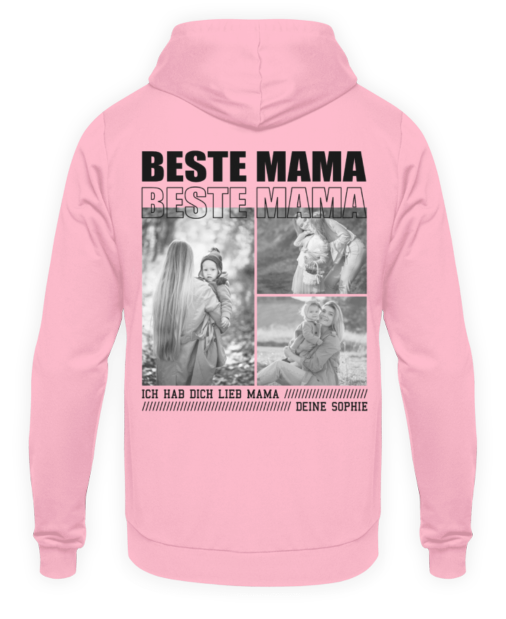 Beste Mama personalisiert - Unisex Hoodie - Backprint