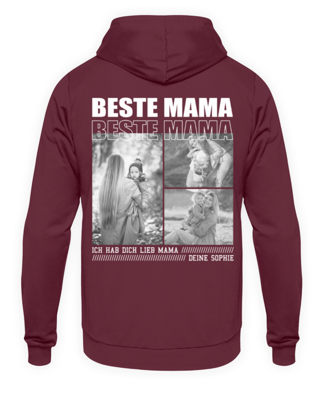 Beste Mama personalisiert - Unisex Hoodie - Backprint