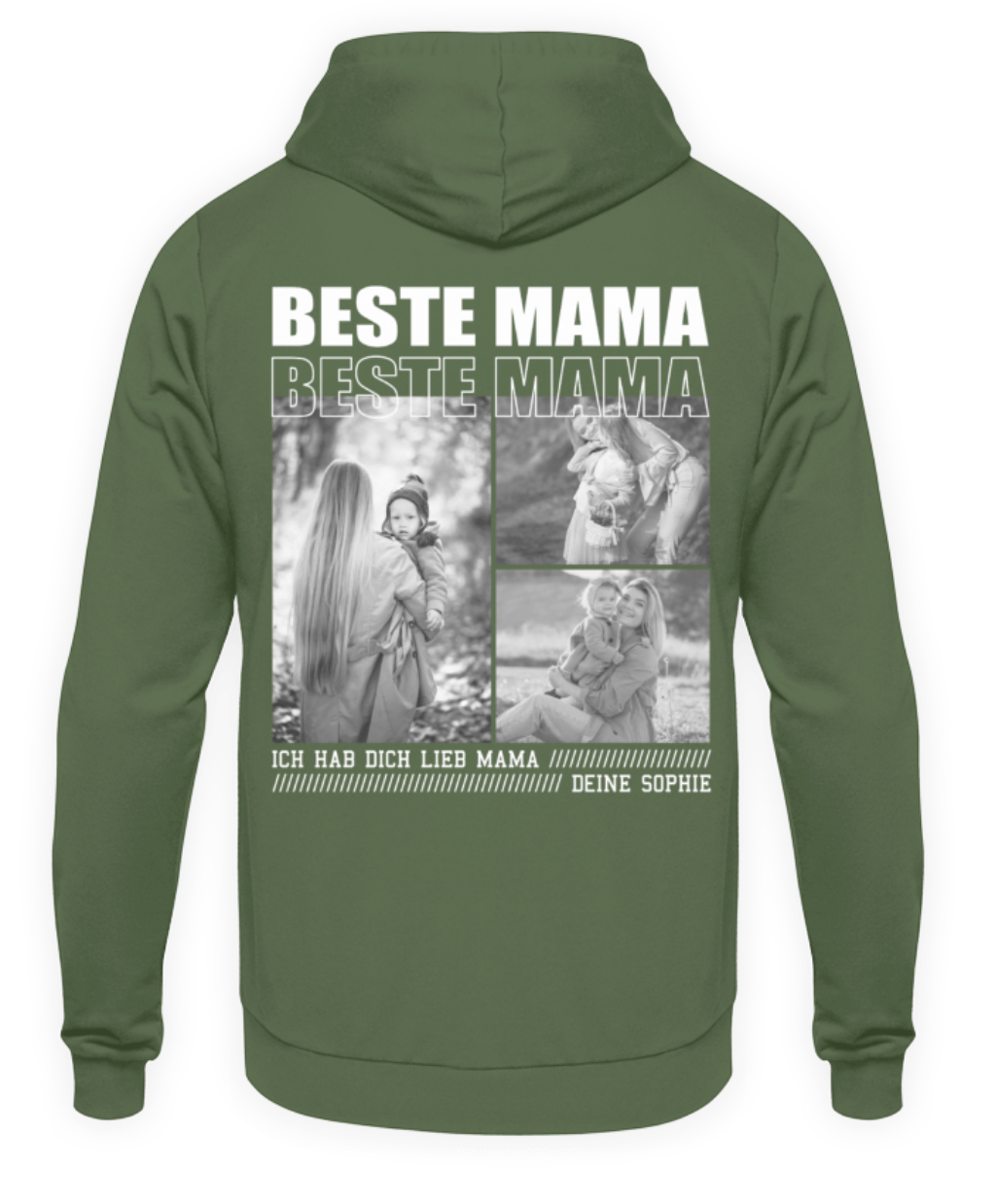 Beste Mama personalisiert - Unisex Hoodie - Backprint