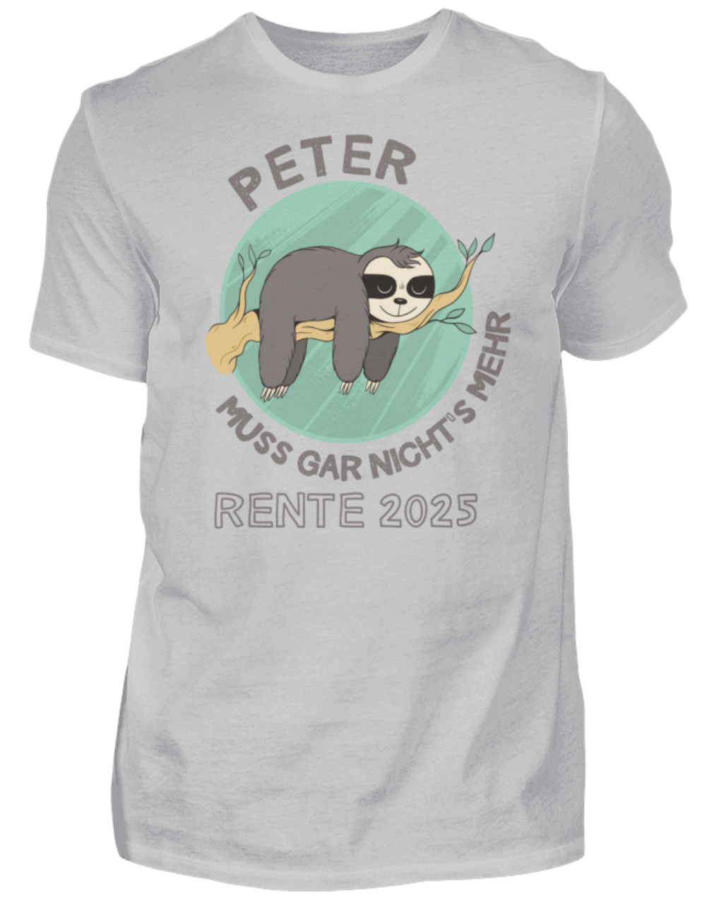Herren T-Shirt Rente, Faultier - personalisiert mit Jahr & Name | Schollys