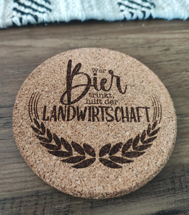 Untersetzter Kork graviert - Bier Untersetzter V3