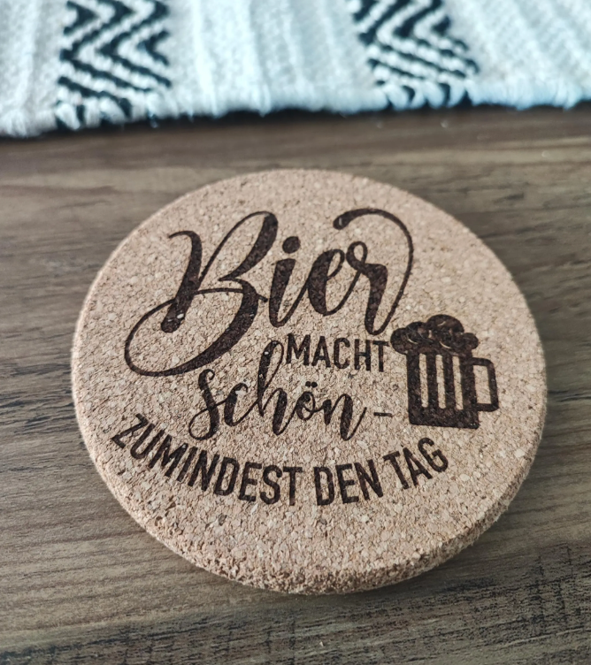 Untersetzter Kork graviert - Bier Untersetzter V4