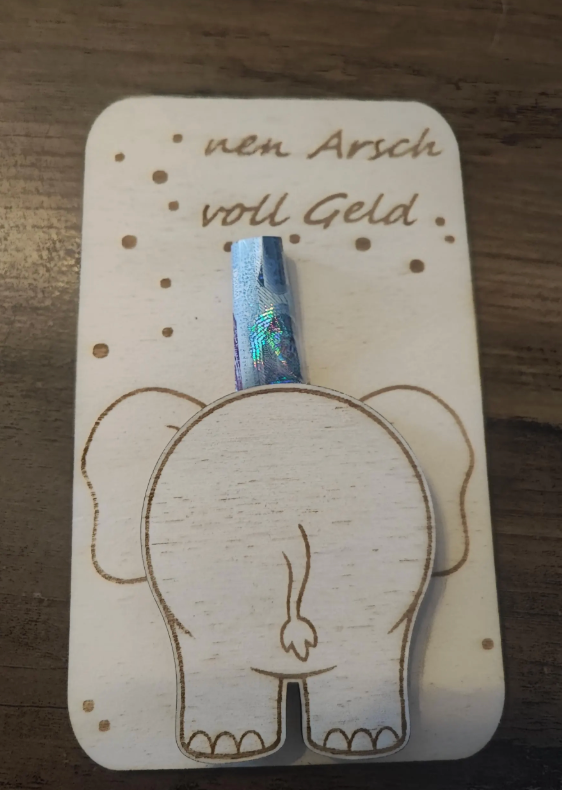 Holz-Geldkarte „Nen Arsch voll Geld" | Schollys