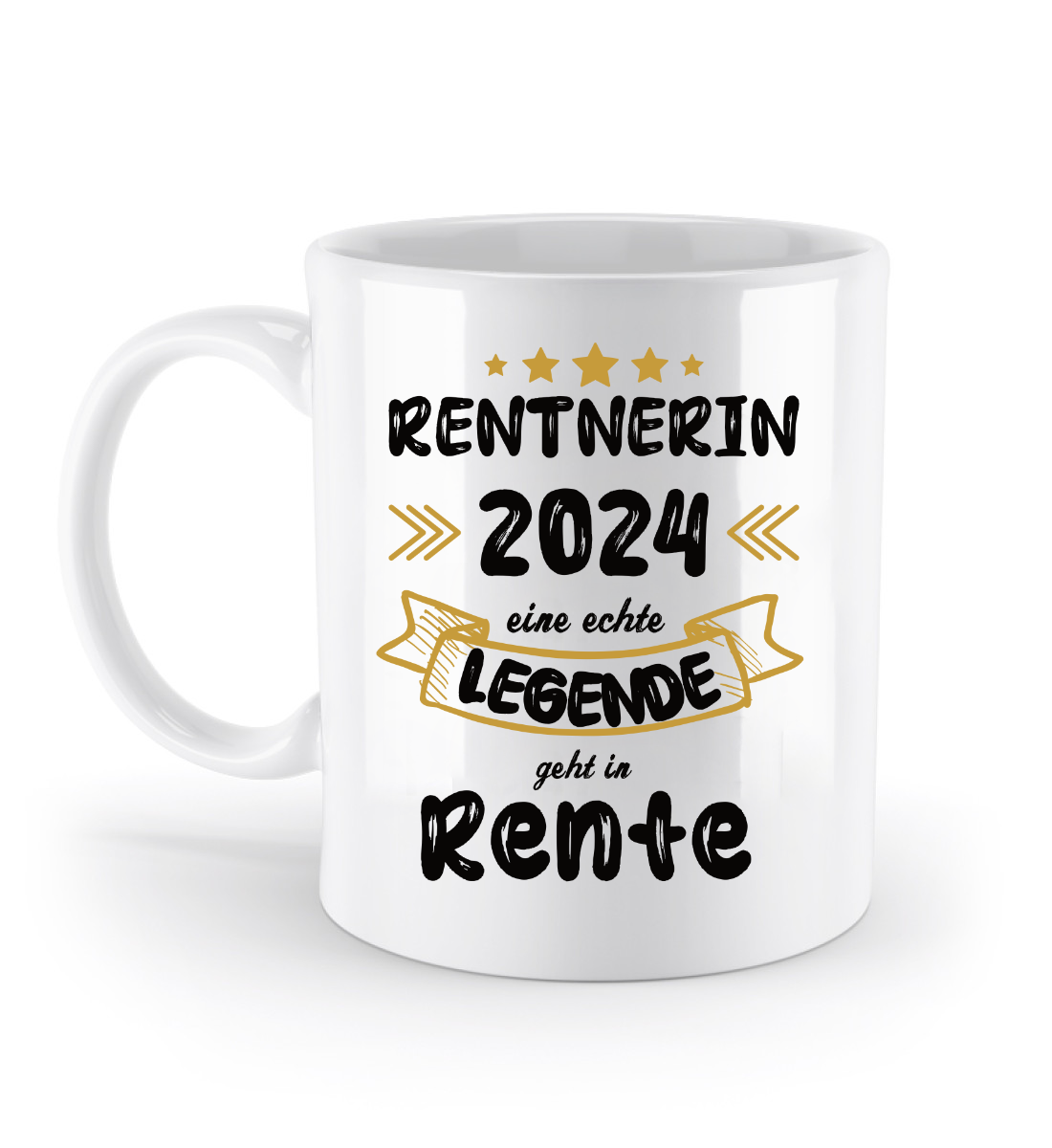 Tasse Rentnerin - eine echte Legende geht in Rente - personalisiert mit Jahrgang oder Name