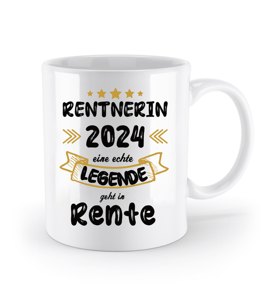 Tasse Rentnerin - eine echte Legende geht in Rente - personalisiert mit Jahrgang oder Name - Schollys