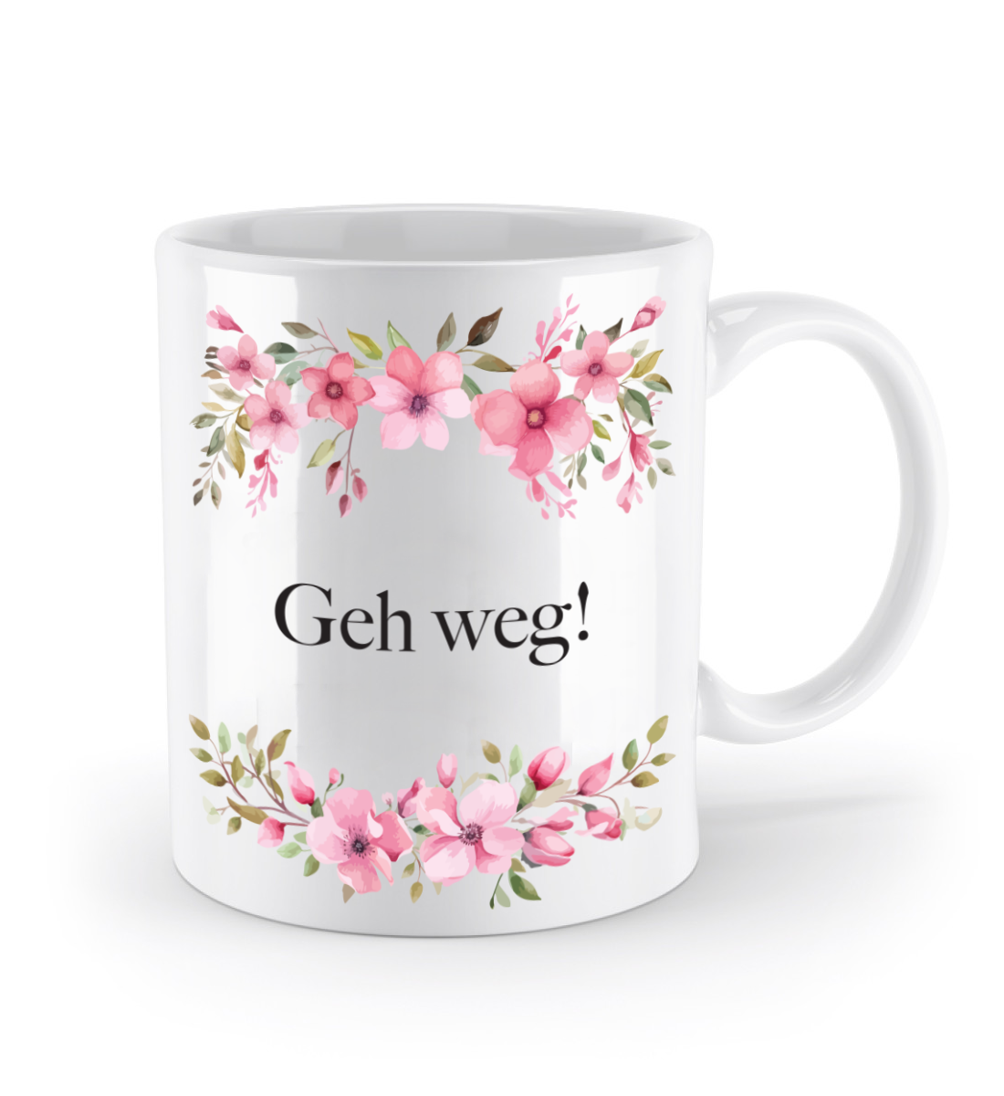 Tasse - Geh weg! - Blumen