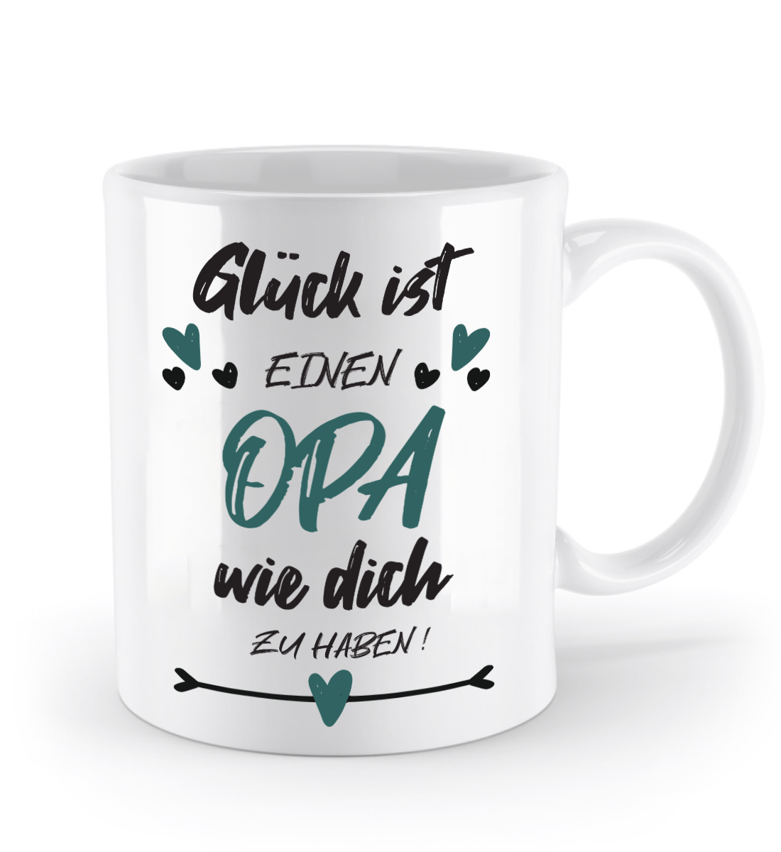 Tasse mit Spruch - "Glück ist einen Opa wie dich zu haben!" - Geschenktasse, Geschenkidee, Fototasse