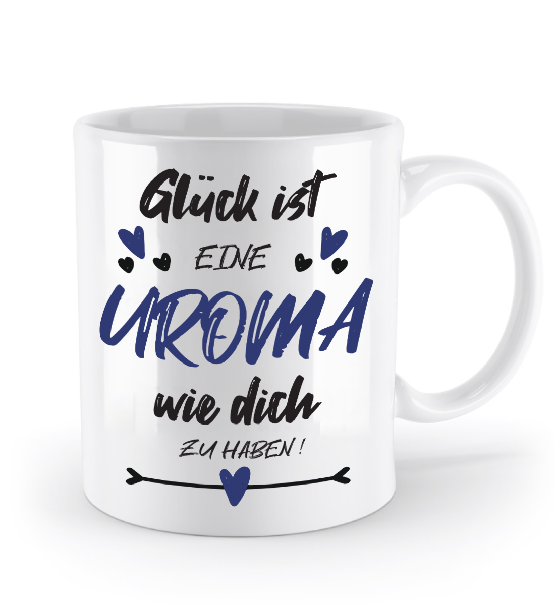 Tasse mit Spruch - "Glück ist eine Uroma wie dich zu haben!" - Geschenktasse, Geschenkidee, Fototasse