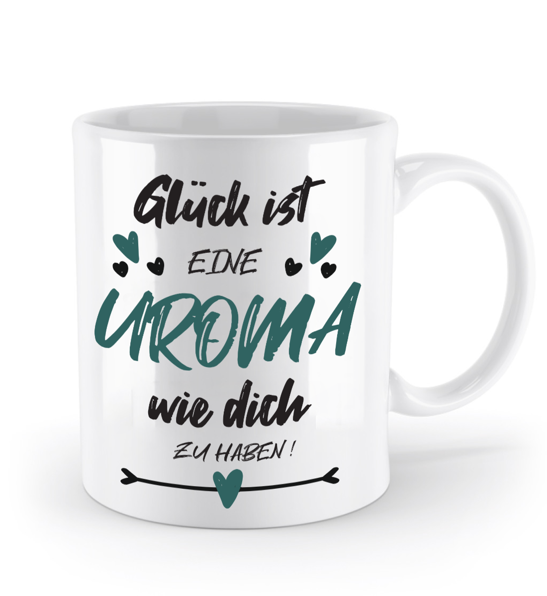 Tasse mit Spruch - "Glück ist eine Uroma wie dich zu haben!" - Geschenktasse, Geschenkidee, Fototasse