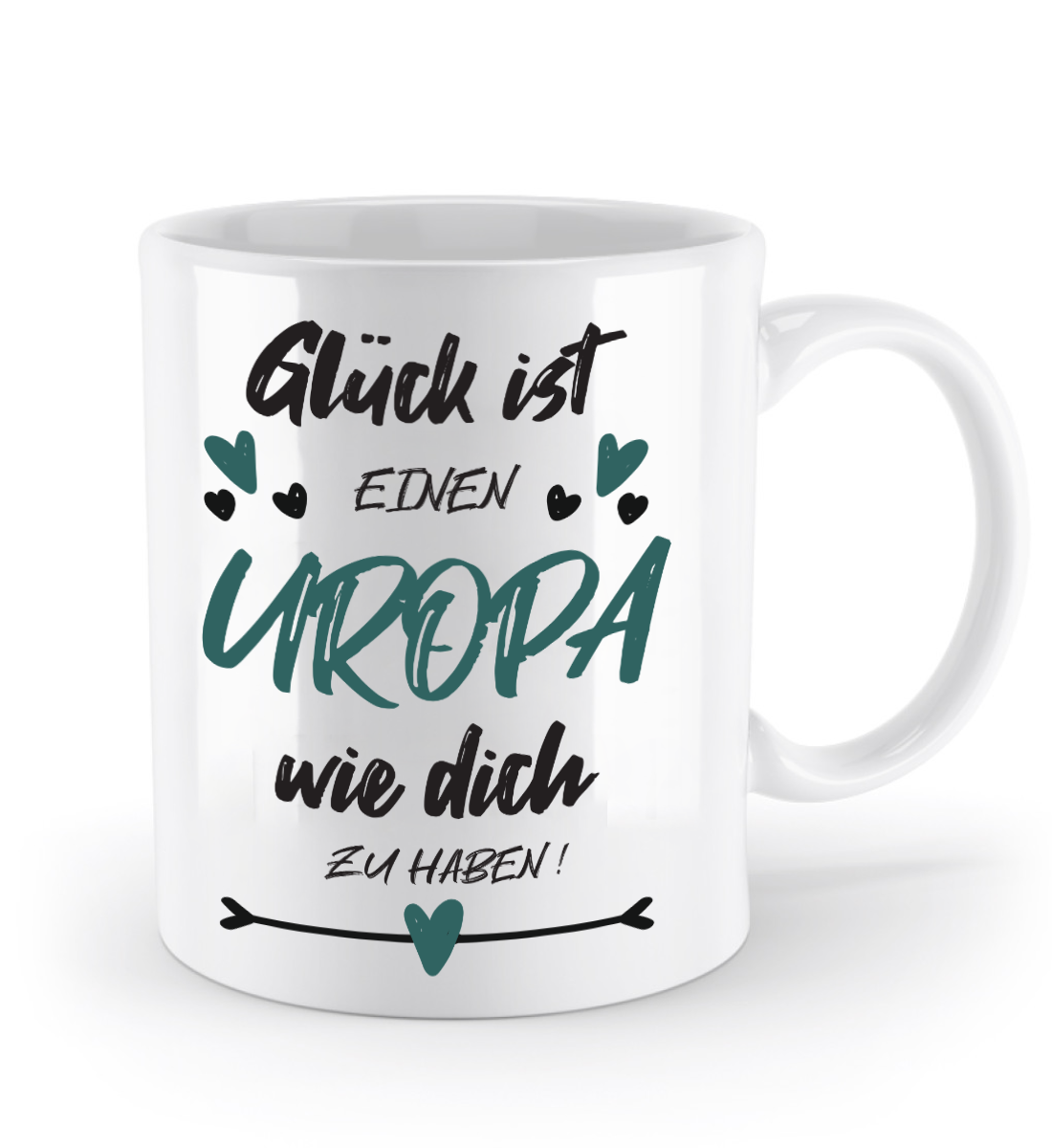 Tasse mit Spruch - "Glück ist einen Uropa wie dich zu haben!" - Geschenktasse, Geschenkidee, Fototasse