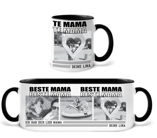 Personalisiertes Fotogeschenk – „Beste Mama“ Tasse mit Bildern und Wunschtext