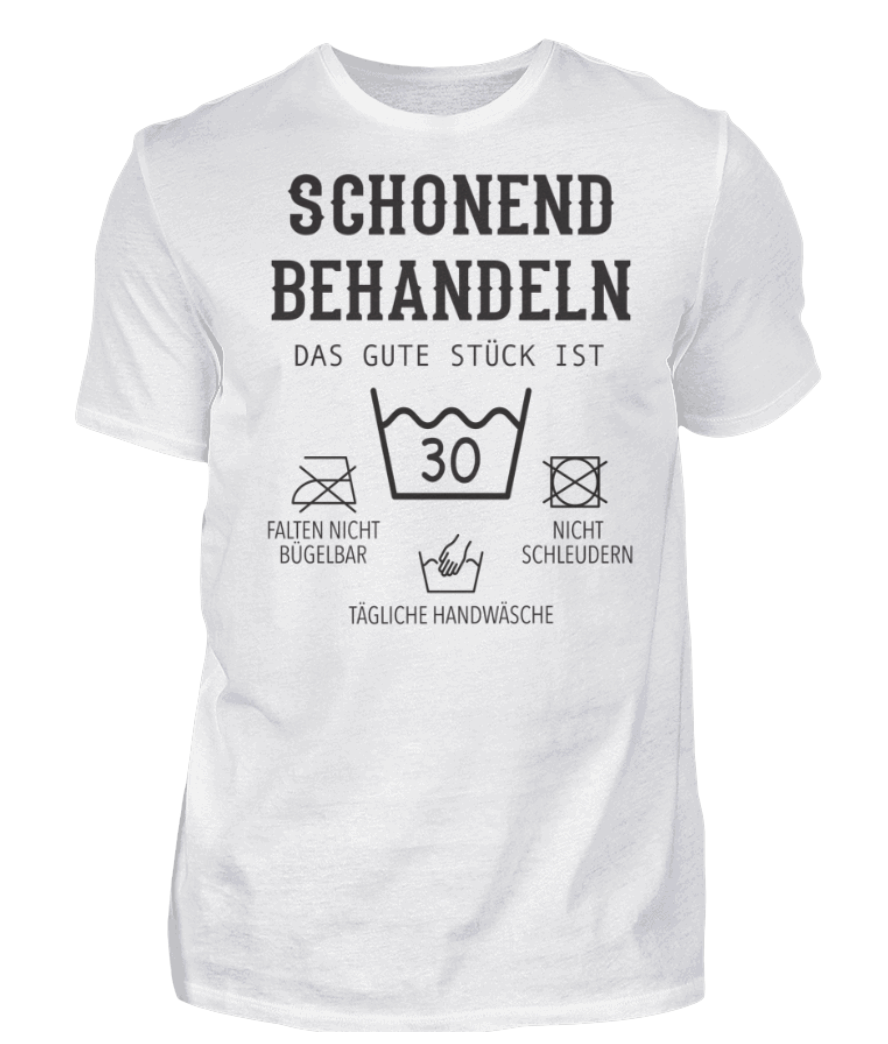 Geburtstags T-Shirt „Schonend behandeln, das gute Stück ist schon …“ – Personalisierbar mit Alter