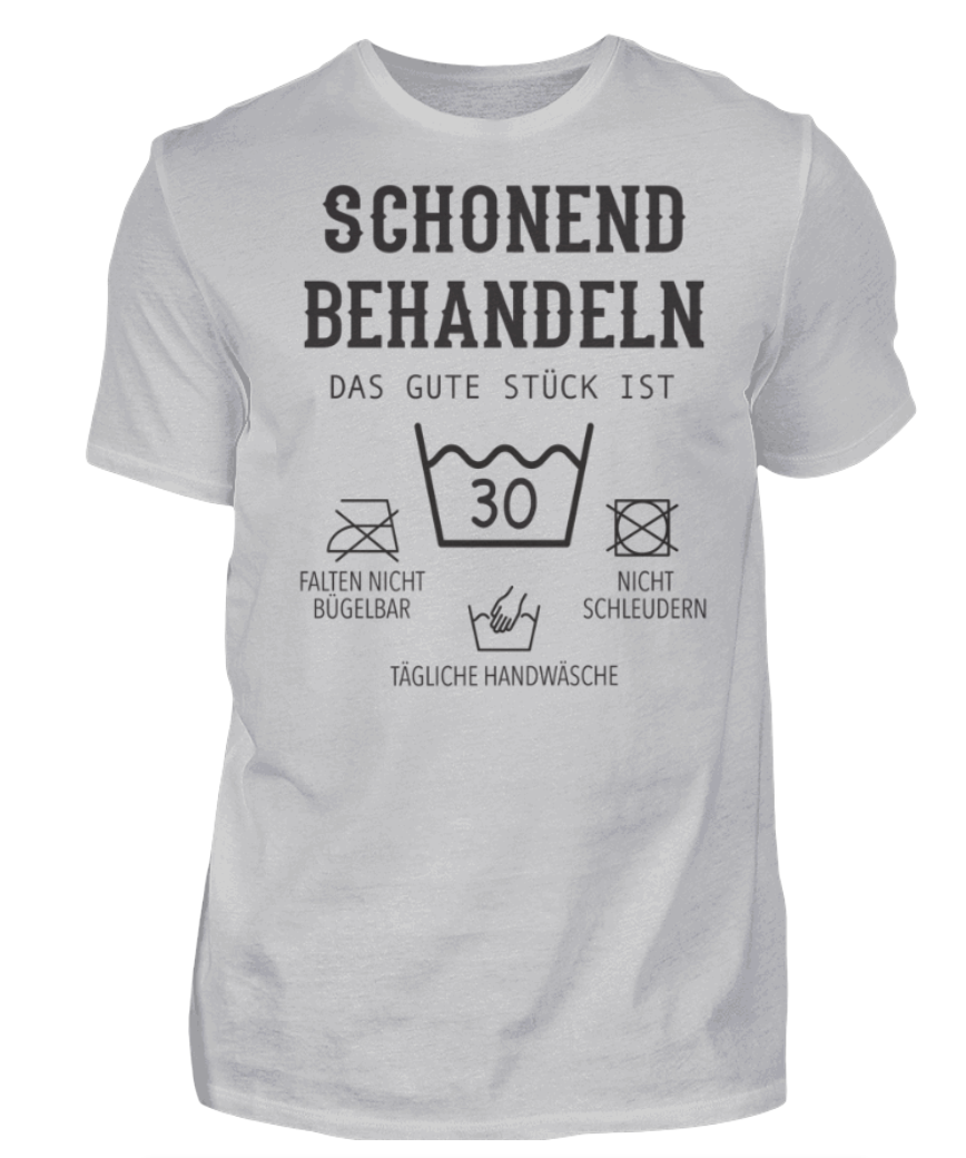 Geburtstags T-Shirt „Schonend behandeln, das gute Stück ist schon …“ – Personalisierbar mit Alter