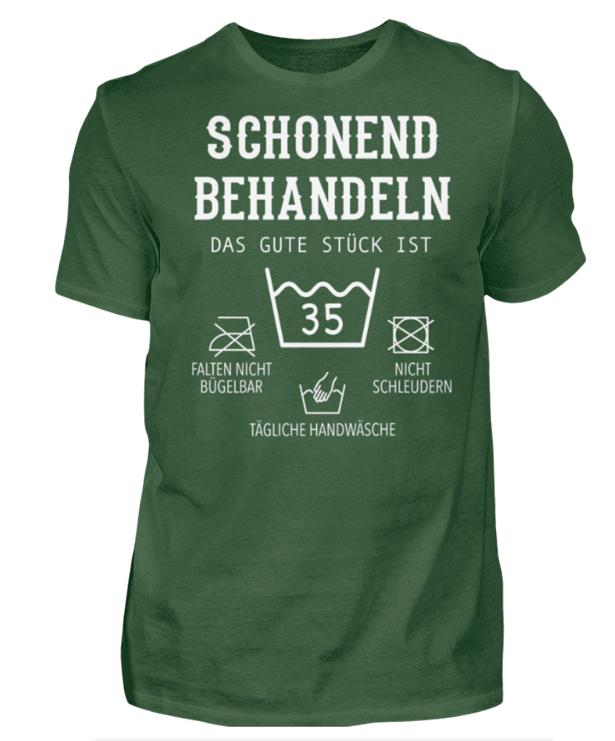 Geburtstags T-Shirt „Schonend behandeln, das gute Stück ist schon …“ – Personalisierbar mit Alter