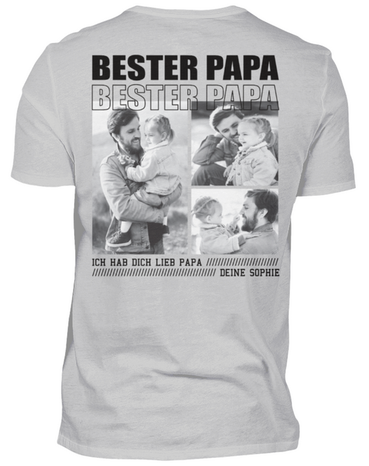 Bester Papa personalisiert - T-Shirt - Backprint