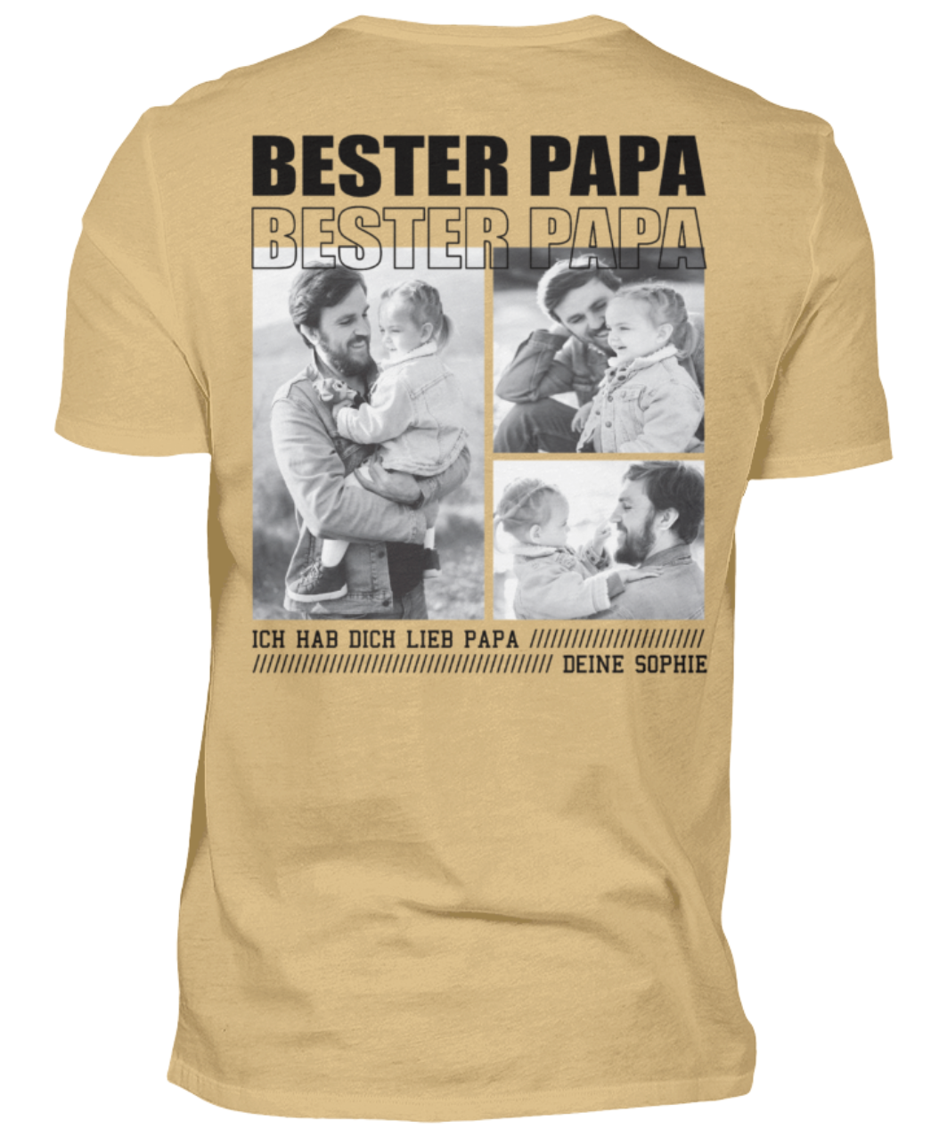 Bester Papa personalisiert - T-Shirt - Backprint