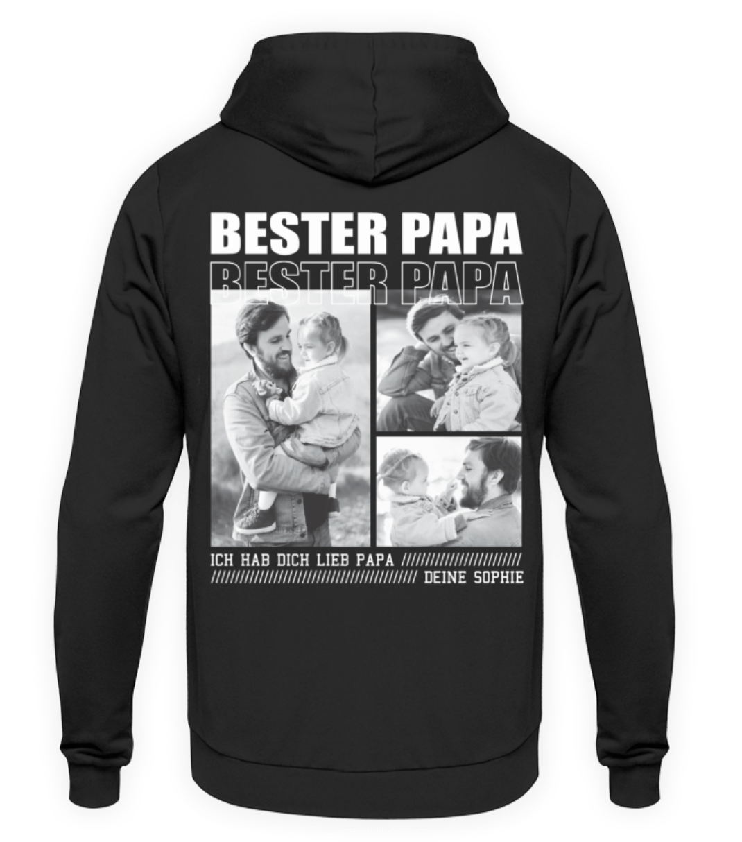 Bester Papa personalisiert - Unisex Hoodie - Backprint