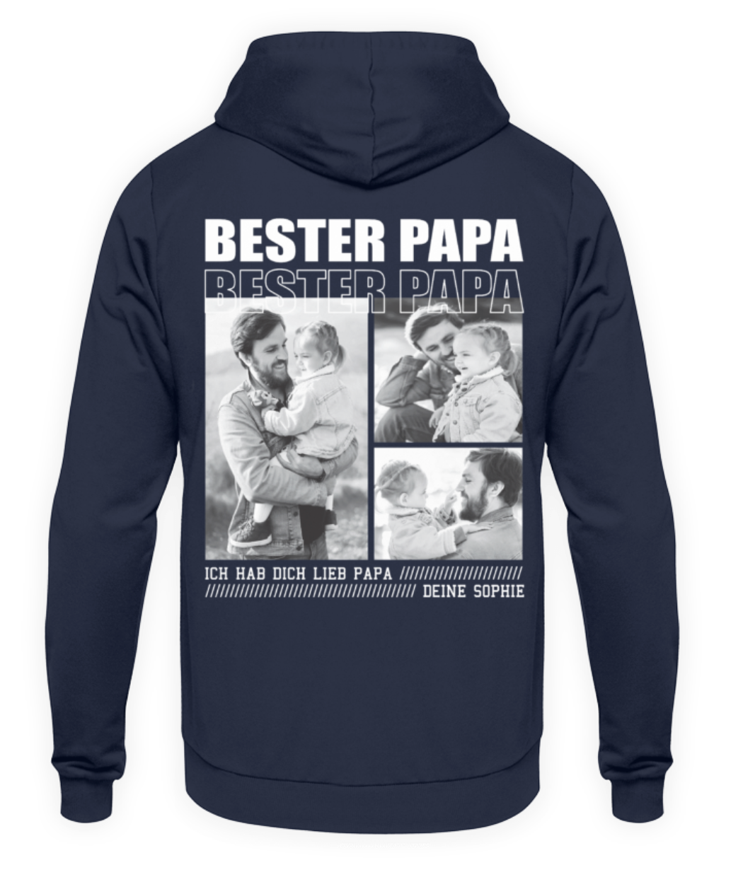 Bester Papa personalisiert - Unisex Hoodie - Backprint