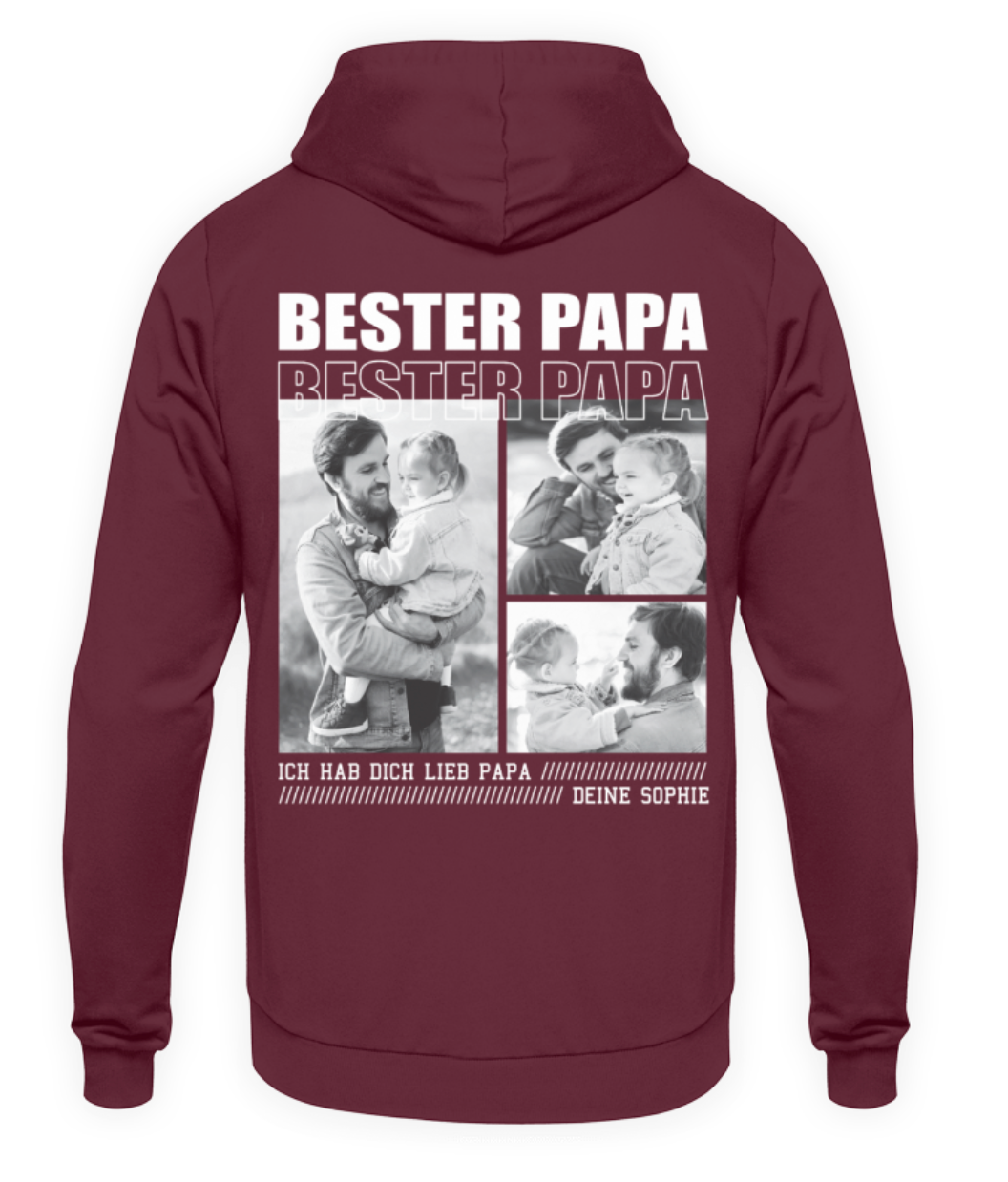 Bester Papa personalisiert - Unisex Hoodie - Backprint
