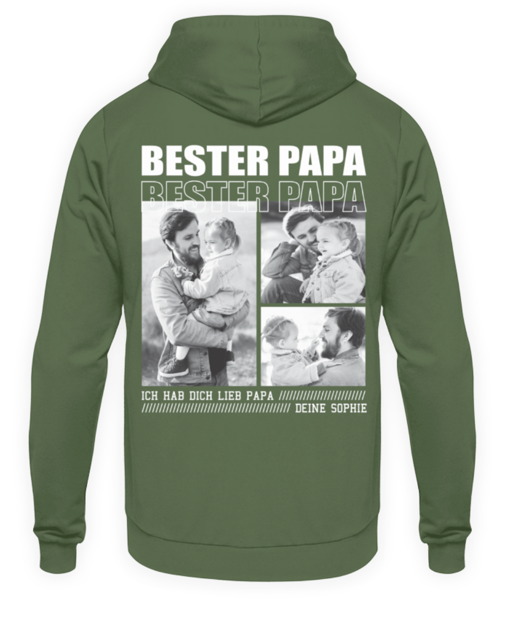 Bester Papa personalisiert - Unisex Hoodie - Backprint