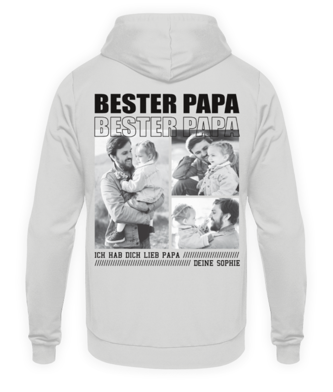 Bester Papa personalisiert - Unisex Hoodie - Backprint