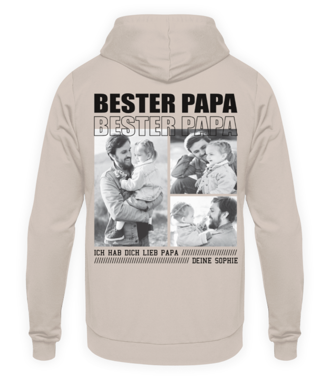 Bester Papa personalisiert - Unisex Hoodie - Backprint