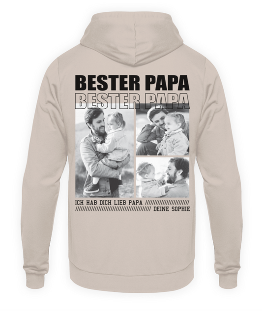 Bester Papa personalisiert - Unisex Hoodie - Backprint