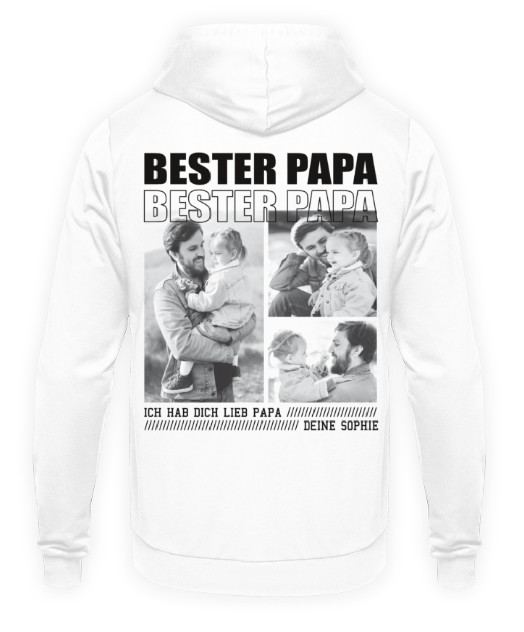 Bester Papa personalisiert - Unisex Hoodie - Backprint
