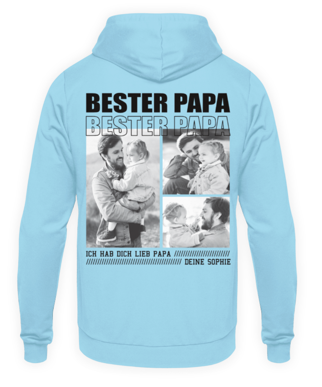 Bester Papa personalisiert - Unisex Hoodie - Backprint