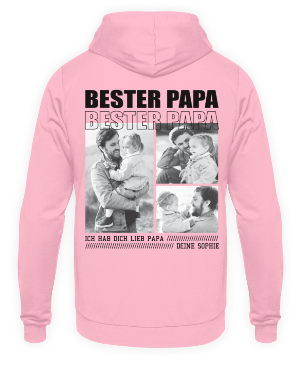 Bester Papa personalisiert - Unisex Hoodie - Backprint
