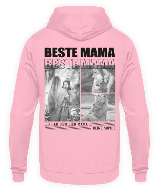 Beste Mama personalisiert - Unisex Hoodie - Backprint