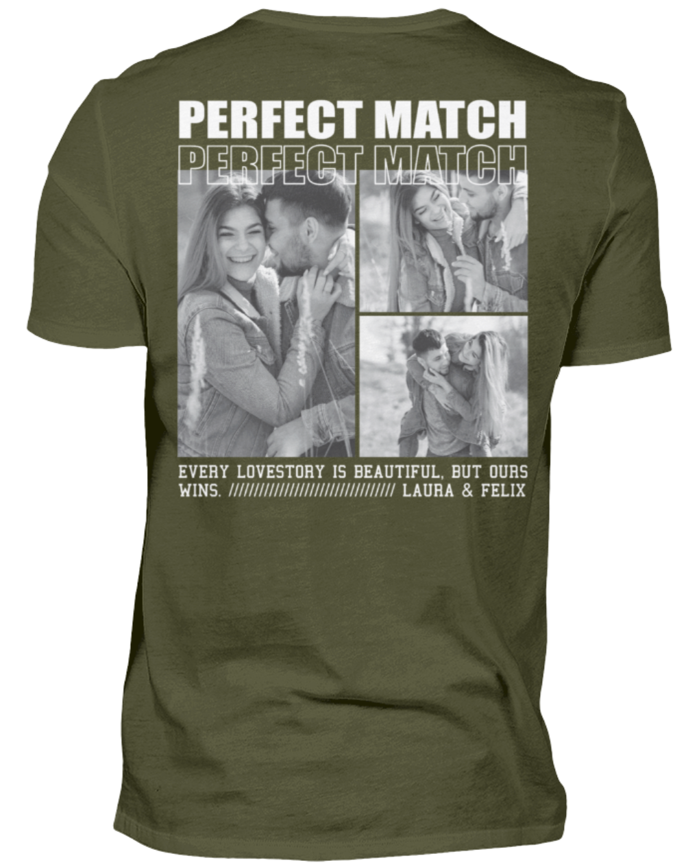Valentinstag Partner Herren T-Shirt - "Perfect Match" - Backprint | Schollys