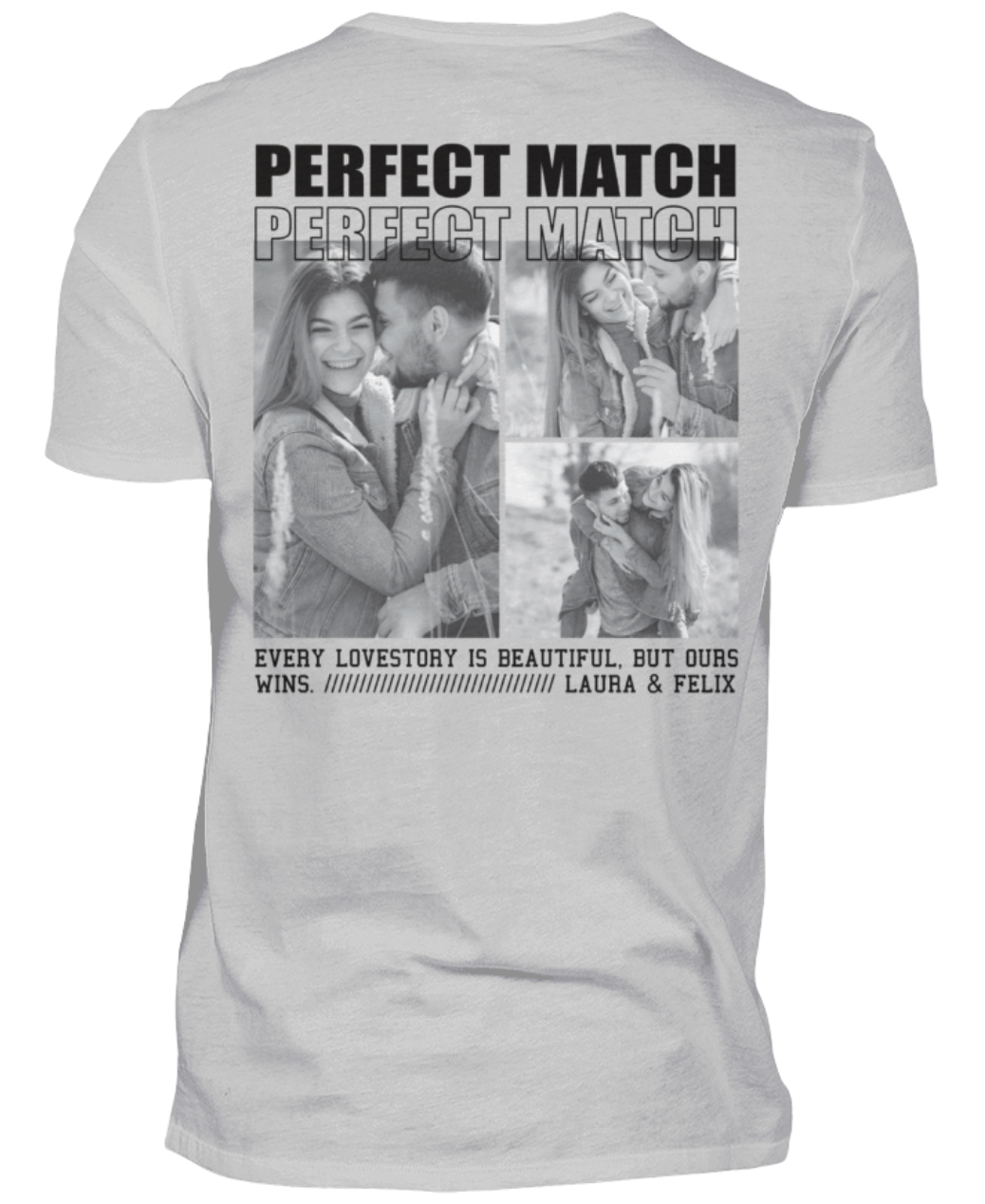 Valentinstag Partner Herren T-Shirt - "Perfect Match" - Backprint | Schollys