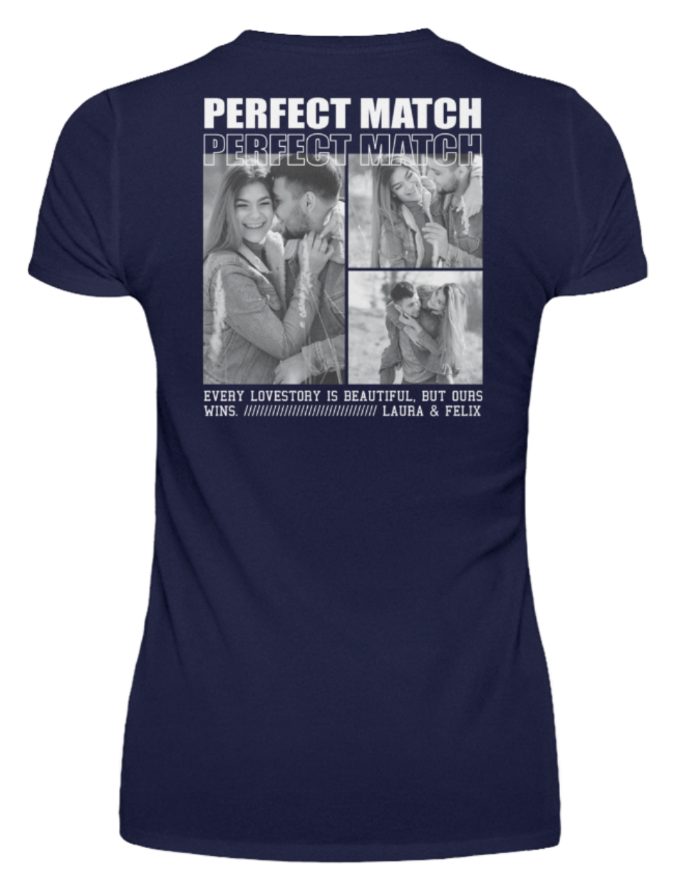 Valentinstag Partner Damen T-Shirt – "Perfect Match" - Backprint | Schollys