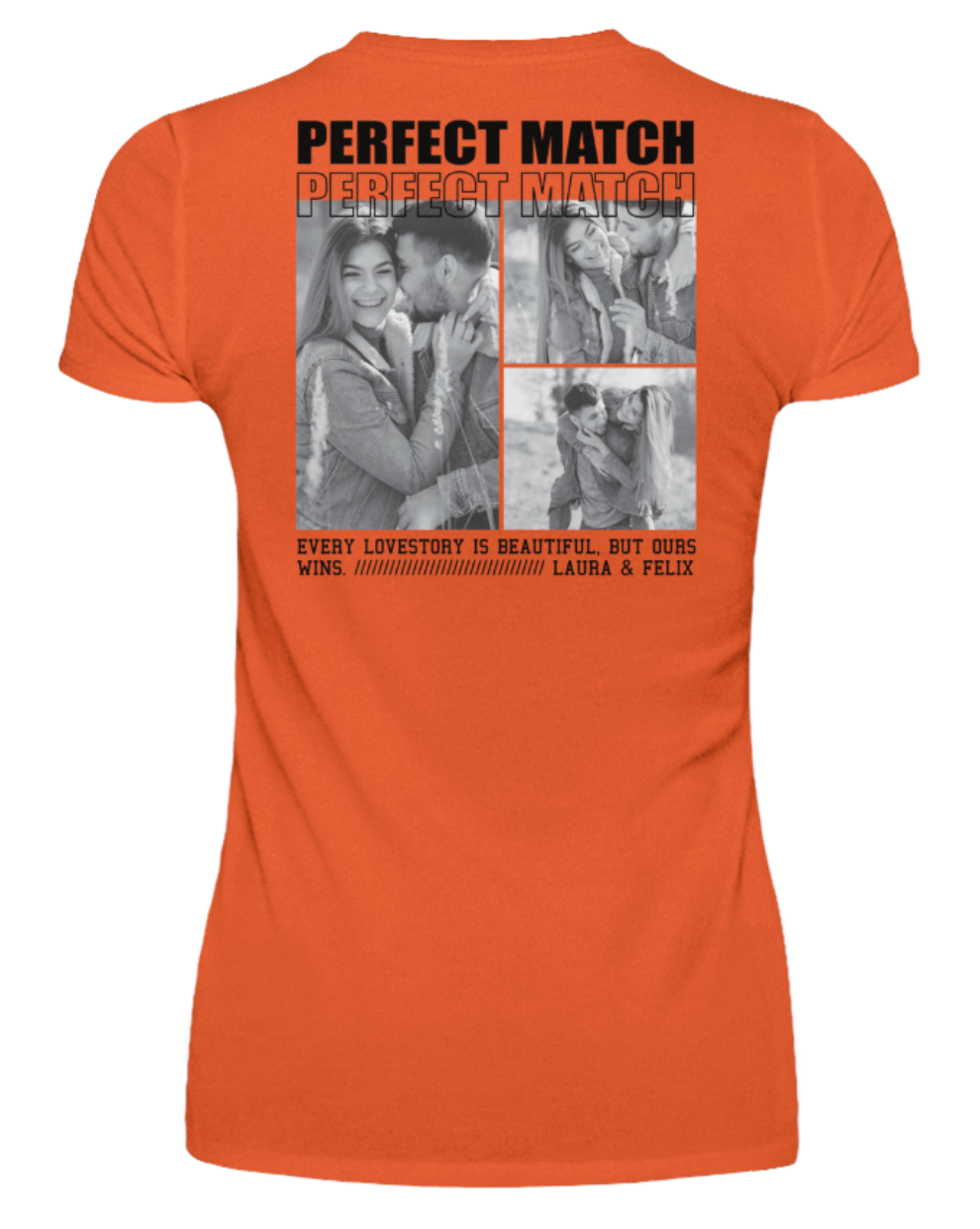 Valentinstag Partner Damen T-Shirt – "Perfect Match" - Backprint | Schollys