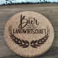 Untersetzter Kork graviert - personalisiert mit Logo Spruch oder Bild