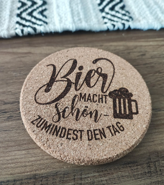 Untersetzter Kork graviert - Bier Untersetzter V4 - Schollys