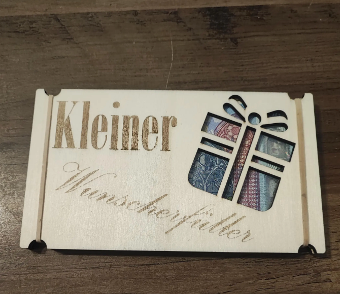 Holz-Geldkarte „Kleiner Wunscherfüller" | Schollys