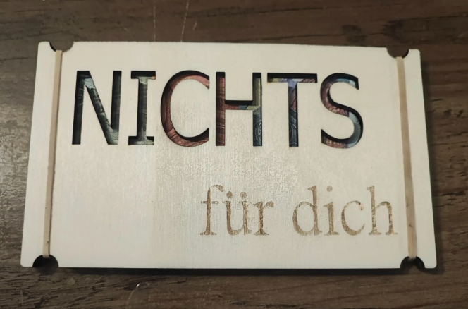 Holz-Geldkarte „Nichts für dich" | Schollys