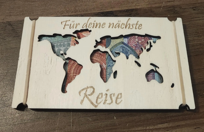 Holz-Geldkarte „Für deine nächste Reise" | Schollys