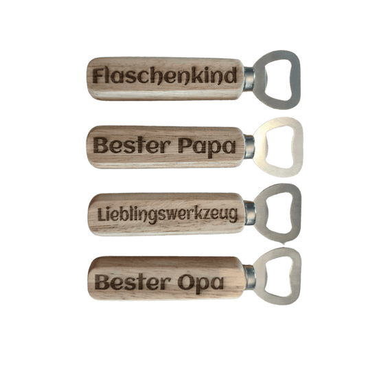 Flaschenöffner Holz mit persönlicher Gravur
