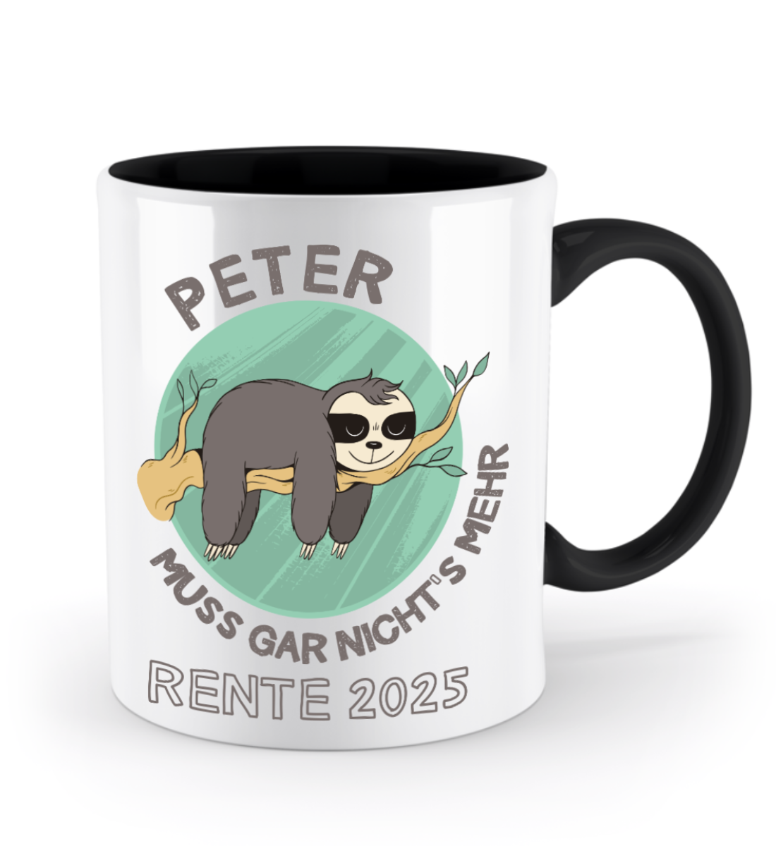 Renten Tasse mit Faultier - personalisiert mit Jahr & Name | Schollys - Schollys